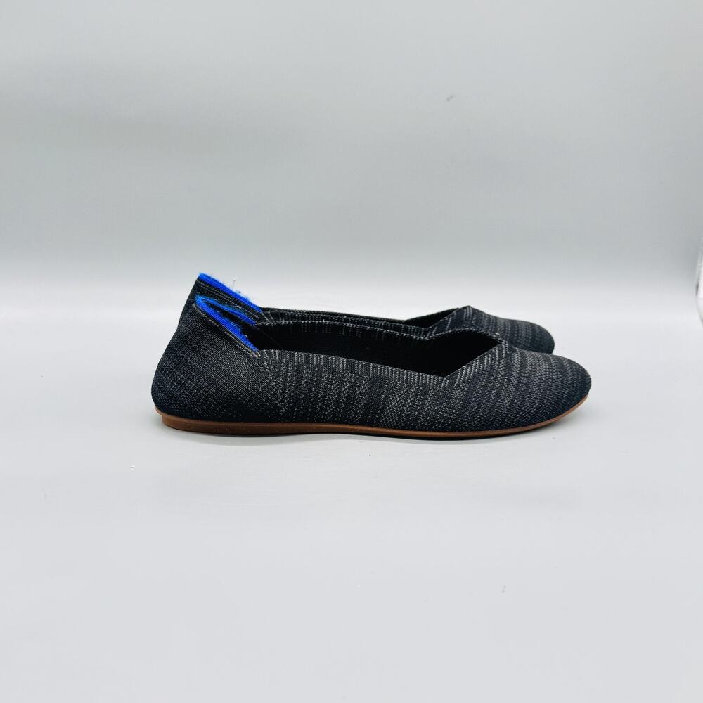 Rothy's Shoes Women 8 Gray Knit The Flat Ballet Flats Slip On Comfort Casual